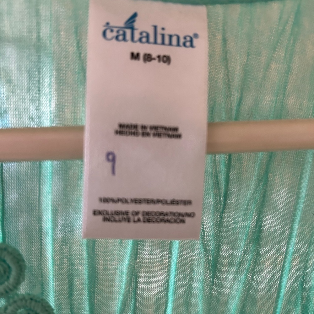Catalina Aqua Blouse with 3/4 Sleeves - Picture 7 of 8